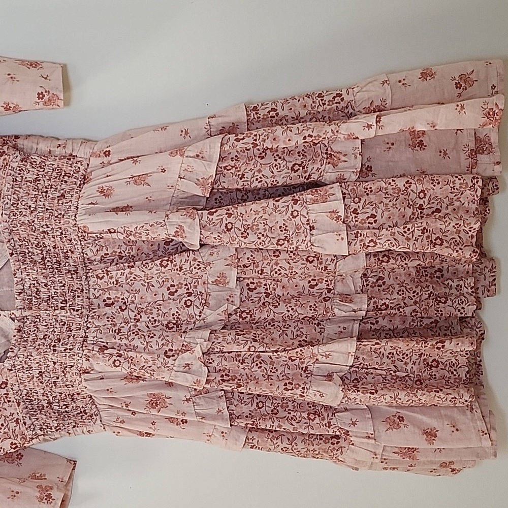 American EAGLE Y2K Baby Doll Ruffled  Floral Pink Dress Size Small - Picture 10 of 16